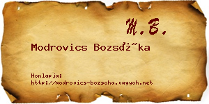 Modrovics Bozsóka névjegykártya